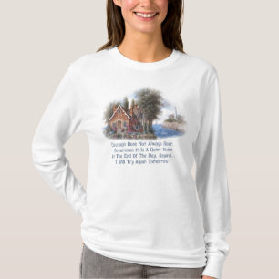 景色のコテージおよび灯台 Tシャツ