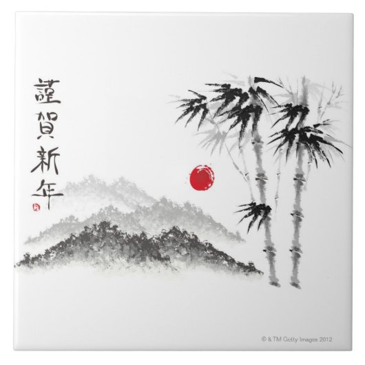 景色のスケッチ タイル (正面)