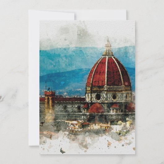 景色のフィレンツェイタリアの結婚式の保存日付カード サンキューカード (裏面)