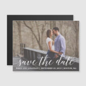 景色の写真の保存日付の磁石の結婚式 (正面/裏面)