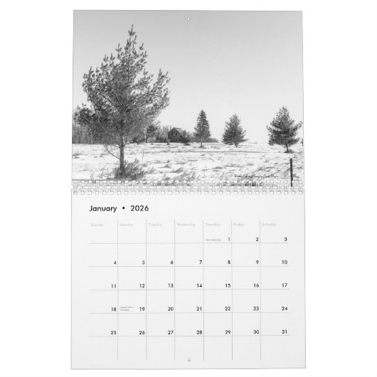 景色の写真撮影のカレンダー カレンダー (1月 2026)