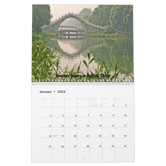 景色の北京 カレンダー (1月 2026)