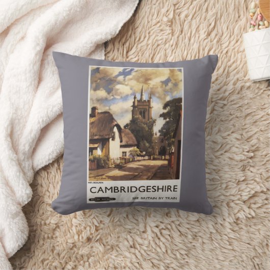 景色の国の眺めのイギリスの鉄道ポスター クッション (ブランケット)
