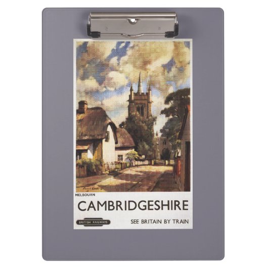 景色の国の眺めのイギリスの鉄道ポスター クリップボード (正面)