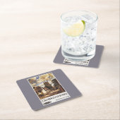 景色の国の眺めのイギリスの鉄道ポスター スクエアペーパーコースター (インサイチュ)