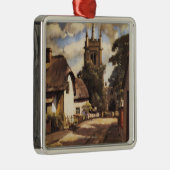 景色の国の眺めのイギリスの鉄道ポスター メタルオーナメント (右)