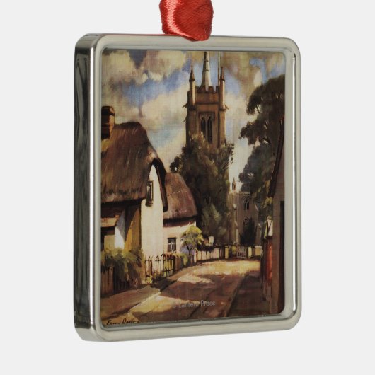 景色の国の眺めのイギリスの鉄道ポスター メタルオーナメント (右)