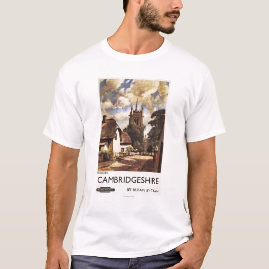景色の国の眺めのイギリスの鉄道ポスター Tシャツ (正面)