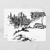 景色の小屋の郵便はがき ポストカード (正面/裏面)