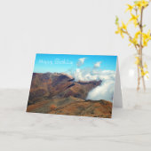 景色の山景色のハッピーバースデー カード (黄色い花)