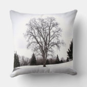景色の早い春の雪の木 クッション (裏面)