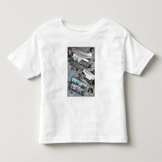 景色の眺め2のからの挨拶 トドラーTシャツ (正面)
