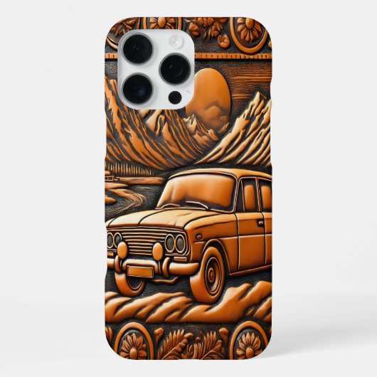 景色の良いドライブ中の旧車 iPhoneケース (裏面)