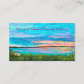 景色の芸術の海岸のビーチの日の出のクリーニング 名刺 (正面)