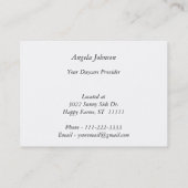 景色の芸術の海岸のビーチの日の出の託児所 名刺 (裏面)