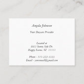 景色の芸術の海岸のビーチの日の出の託児所 名刺 (裏面)