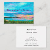 景色の芸術の海岸のビーチの日の出の託児所 名刺 (正面/裏面)