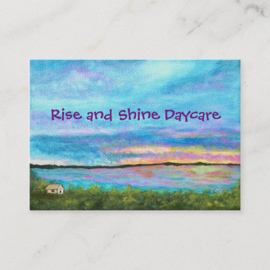 景色の芸術の海岸のビーチの日の出の託児所 名刺 (正面)