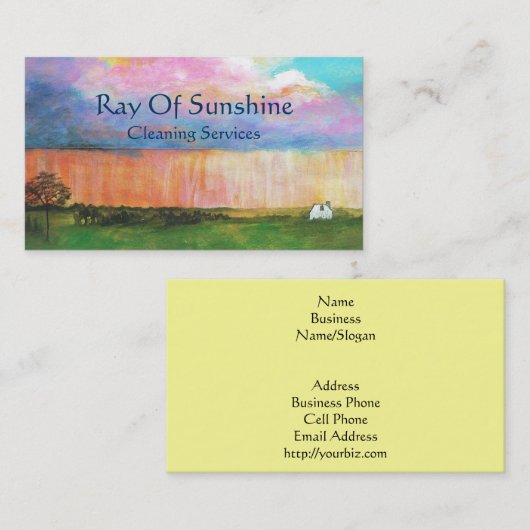 景色の芸術の絵画の雨嵐の小さい農場の家 名刺 (正面/裏面)