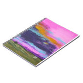 景色の芸術の絵画、ピンクの日没、小さい家 ノートブック (左側)