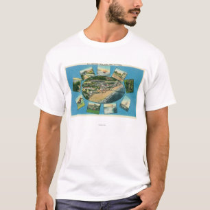 景色のViewsSanta Cruz、カリフォルニアのからの挨拶 Tシャツ