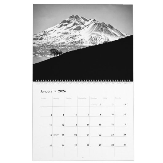 景色 カレンダー (1月 2026)