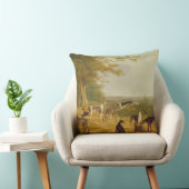 景色(キャンバスの油)の9匹のグレイハウンド クッション (椅子)