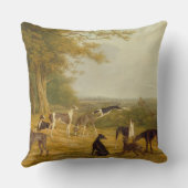 景色(キャンバスの油)の9匹のグレイハウンド クッション (裏面)