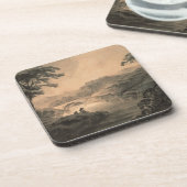 景色(ペン及びインク洗浄) コースター (左側)