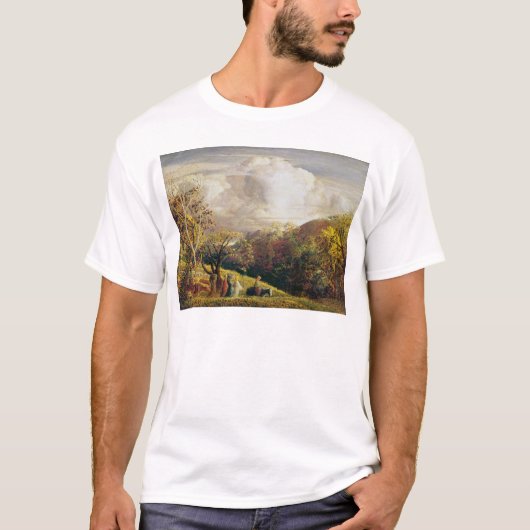 景色、姿および牛 Tシャツ (正面)