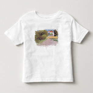 景色、赤いRoof 1924年が付いている家 トドラーTシャツ