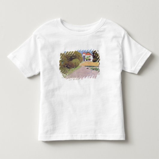 景色、赤いRoof 1924年が付いている家 トドラーTシャツ (正面)