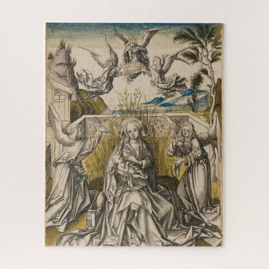 景色| c.1500のマドンナそして天使 ジグソーパズル (縦)