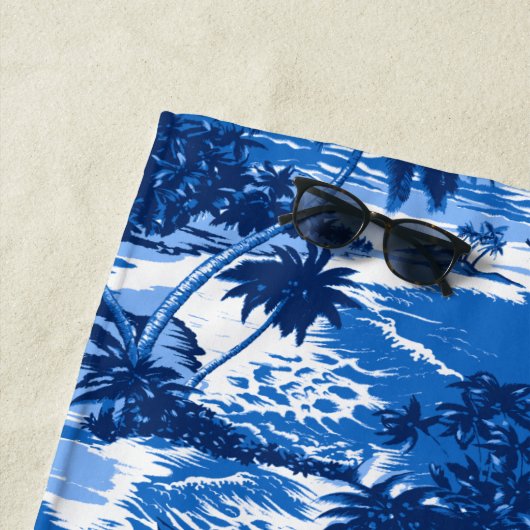 景色Napili湾のハワイ諸島-ロイヤルブルー ビーチタオル (インサイチュ)