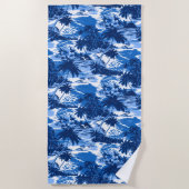 景色Napili湾のハワイ諸島-ロイヤルブルー ビーチタオル (正面)