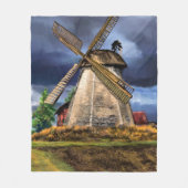 景観と天気をオランダスケッチ フリースブランケット (正面)
