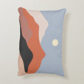 景観の中世イラストレーション、ミニマリストLAN アクセントクッション (裏面(縦))