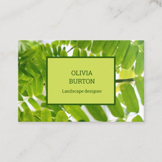 景観デザイナー用の名刺。 名刺 (正面)