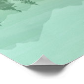 景観反射レイクツリーグリーンやる気を起こさせる ポスター (角)