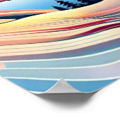 景観山脈抽象芸術サンセットサンライズ ポスター (角)