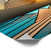 景観山脈抽象芸術サンセットサンライズ ポスター (角)