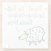 景観庭師のための羊のデザイン ガラスコースター (裏面)