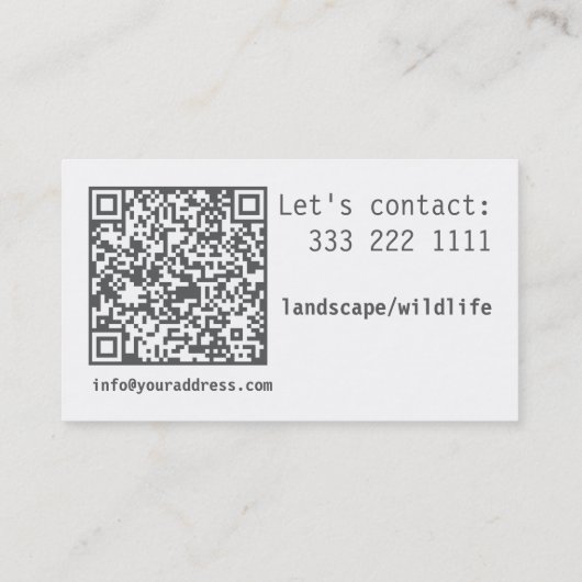 景観野生生物の写真カスタム写真アップロード 名刺 (裏面)