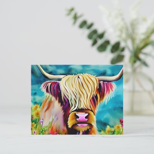 景観高原牛 ポストカード (スタンド正面)