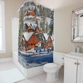 景観，スキー，雪，冬，アクティブ，空，寒さ， シャワーカーテン (インサイチュ)