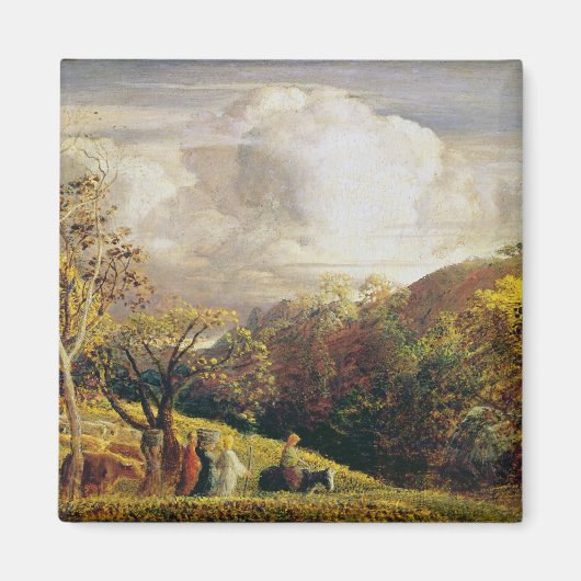 景観、姿、牛 マグネット (正面)