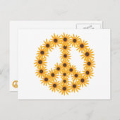 晴れたひまわりピースサインはがき ポストカード (正面/裏面)