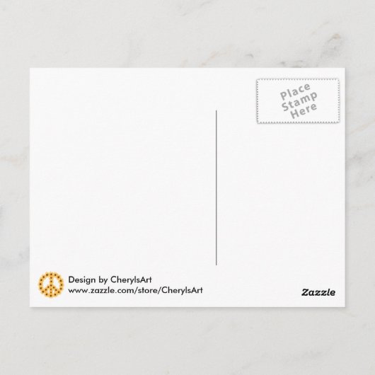 晴れたひまわりピースサインはがき ポストカード (裏面)