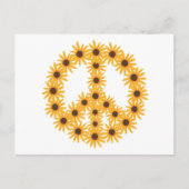 晴れたひまわりピースサインはがき ポストカード (正面)