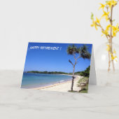 晴れたビーチ引退 カード (黄色い花)